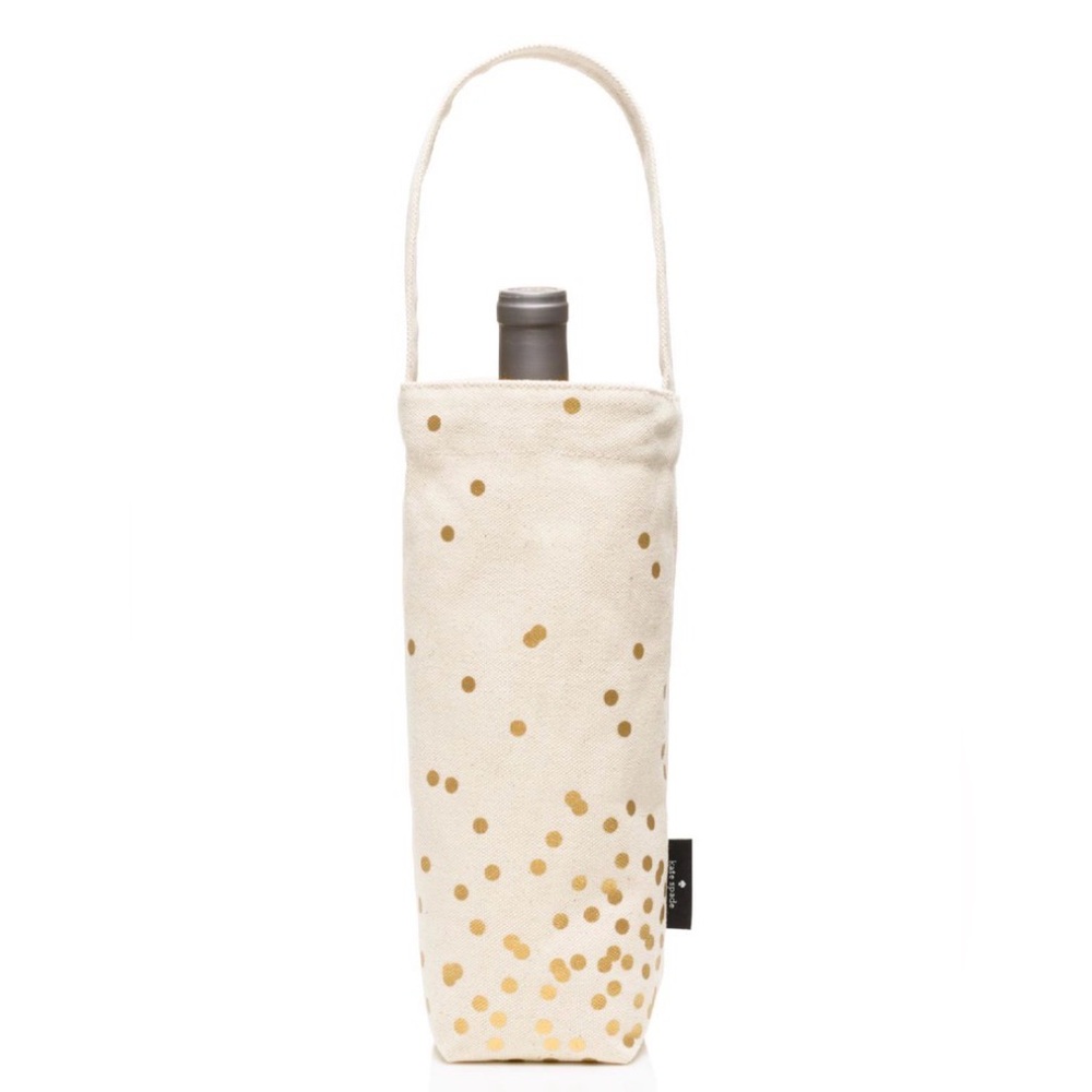 Kate Spade Canvas Gold Dot Wine Tote